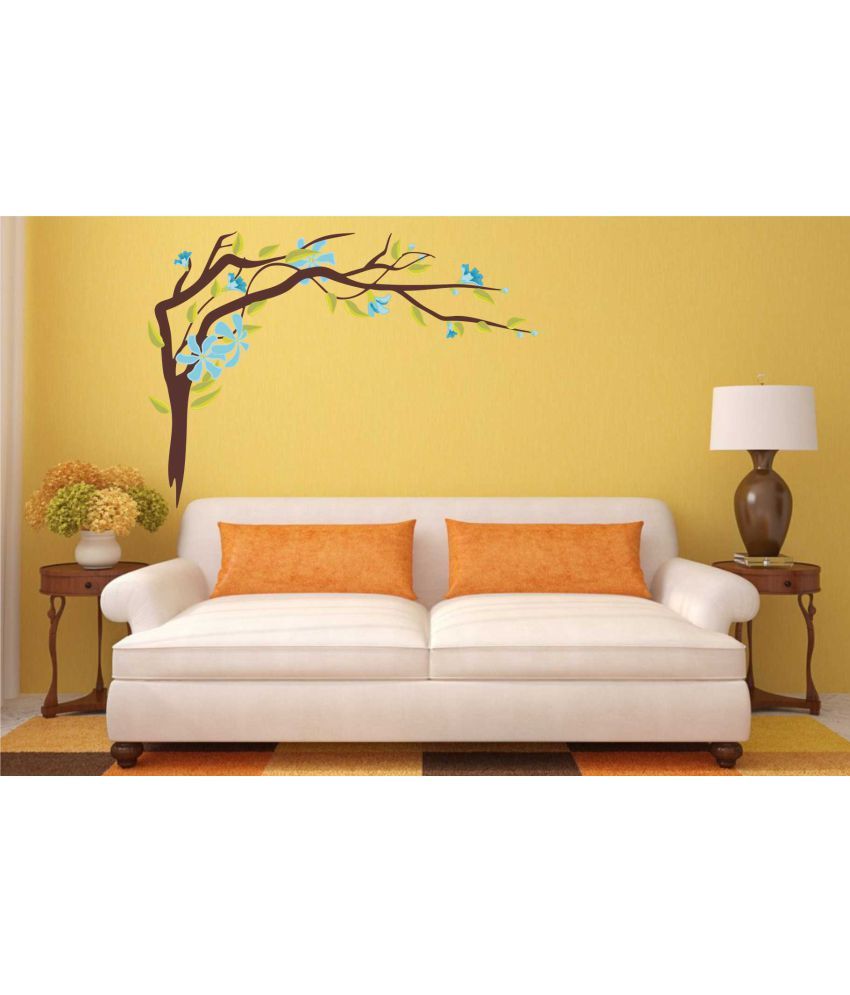 Rawpockets Blue Flower Sticker PVC Wall Stickers Buy Rawpockets Blue Flower Sticker PVC Wall