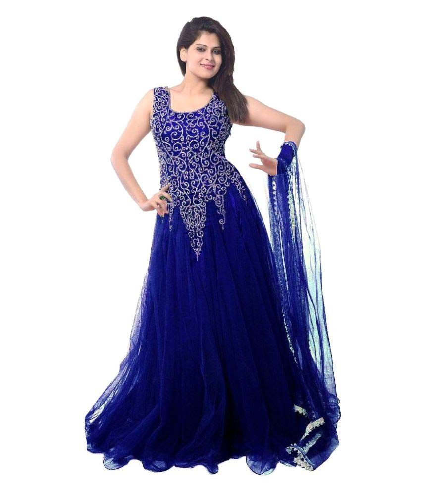 light blue net gown