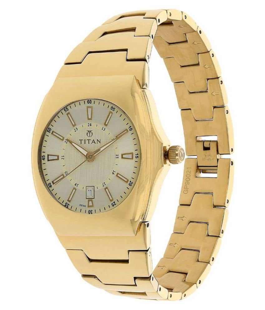 titan silver gold watch