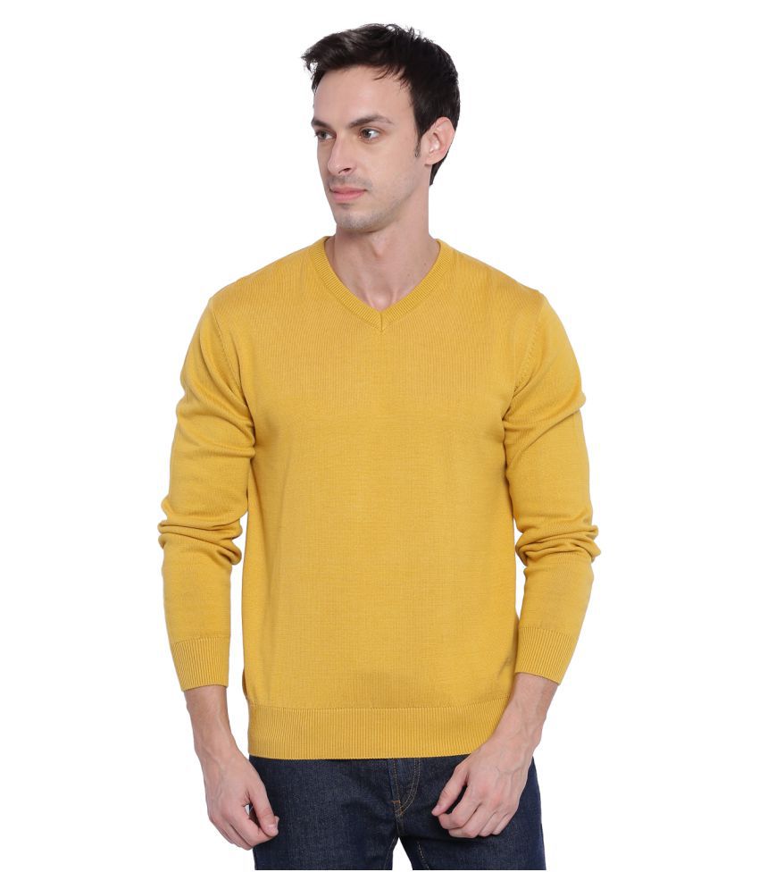 Deezeno Yellow V Neck Sweater - Buy Deezeno Yellow V Neck Sweater ...
