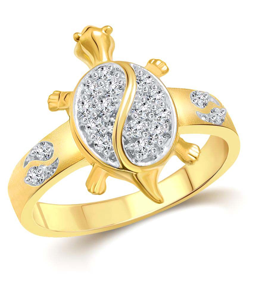     			Vighnaharta Golden Tortoise Gold and Rhodium Plated Ring