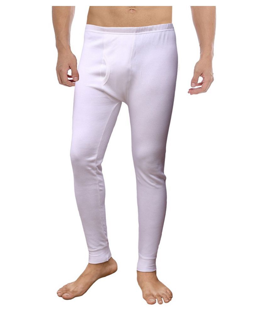     			Selfcare Cotton Men's Thermal Bottoms ( White )