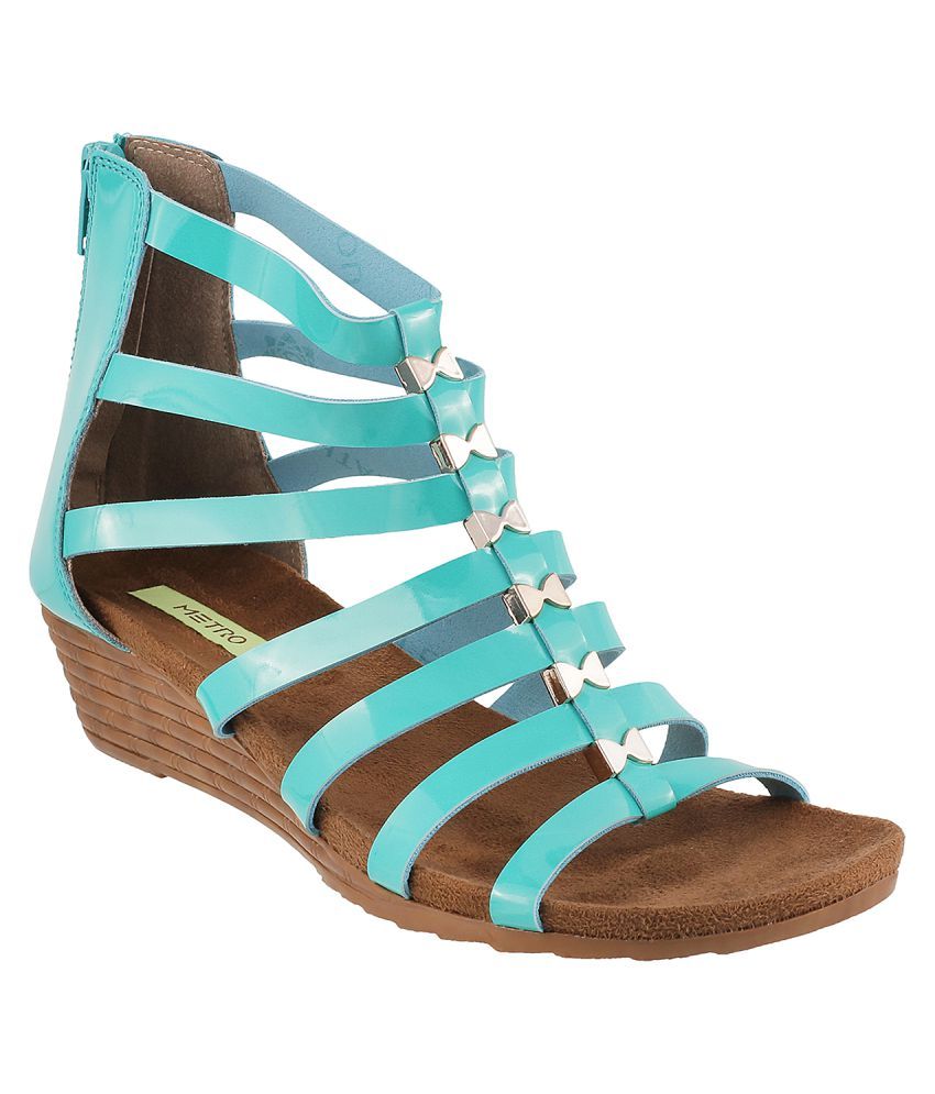 green wedge heel shoes