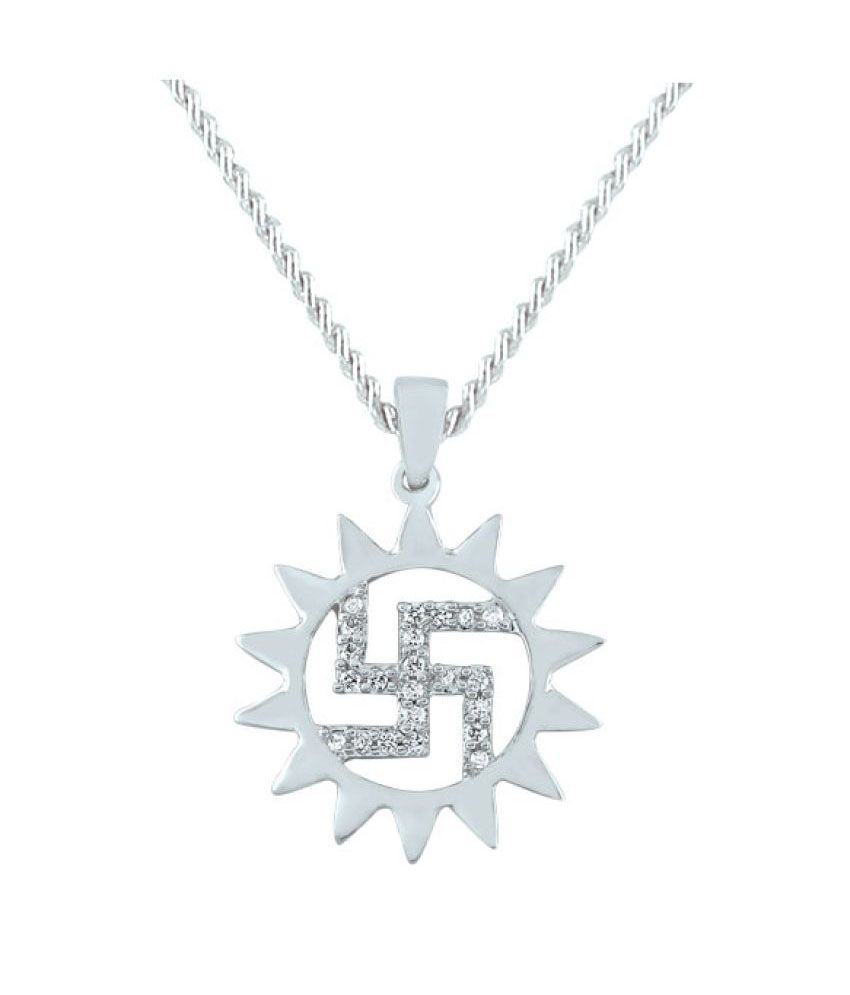 swastik locket silver