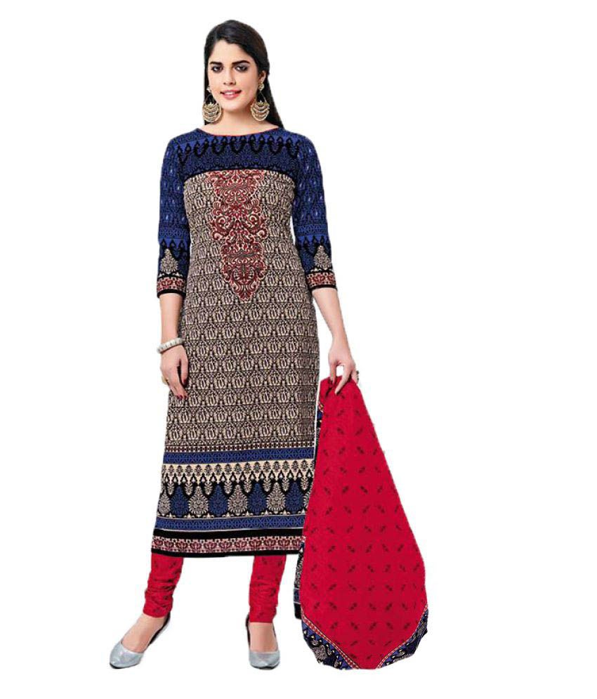 Shree Ganesh Sartorial Multicoloured Cotton Dress Material - Buy Shree ...