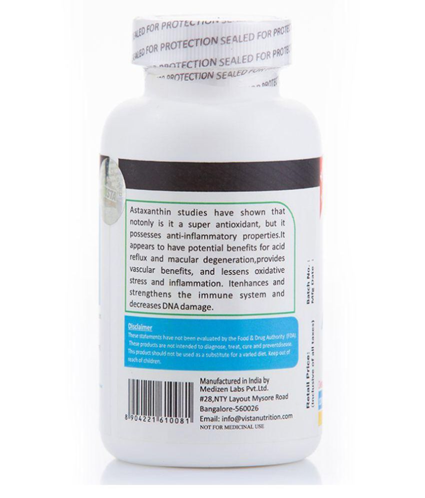 Vista Nutrition Astaxanthin 6mg 120 no.s Buy Vista Nutrition