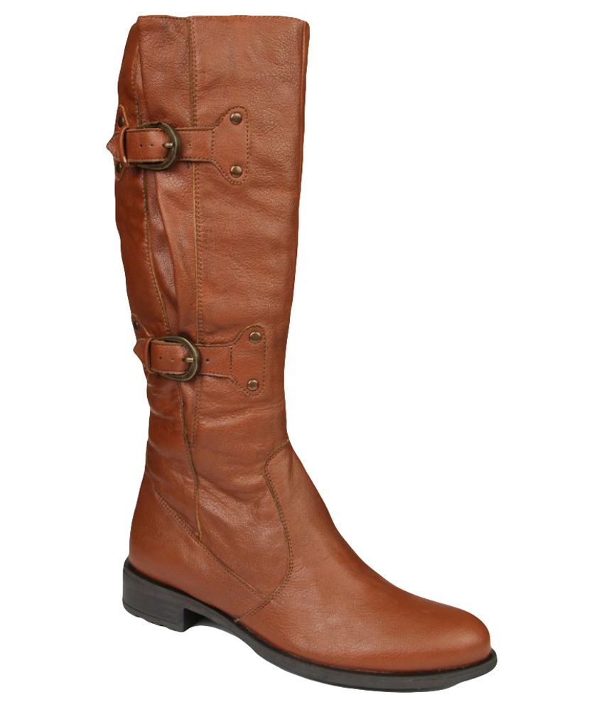 La Briza Brown Knee Length Riding Boots Price in India- Buy La Briza ...