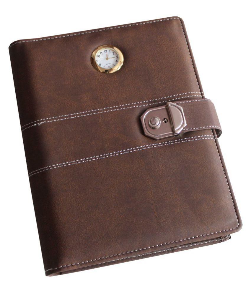 Renown Brown Faux Leather Diary 2017 In Watch & Calculator Inside In