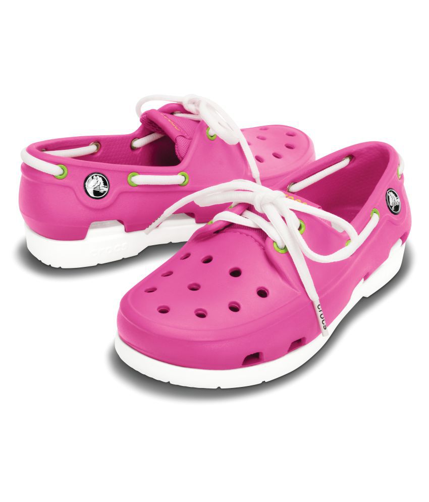 pink translucent crocs