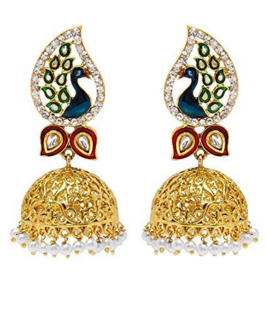     			YouBella Multicolour Jhumkis