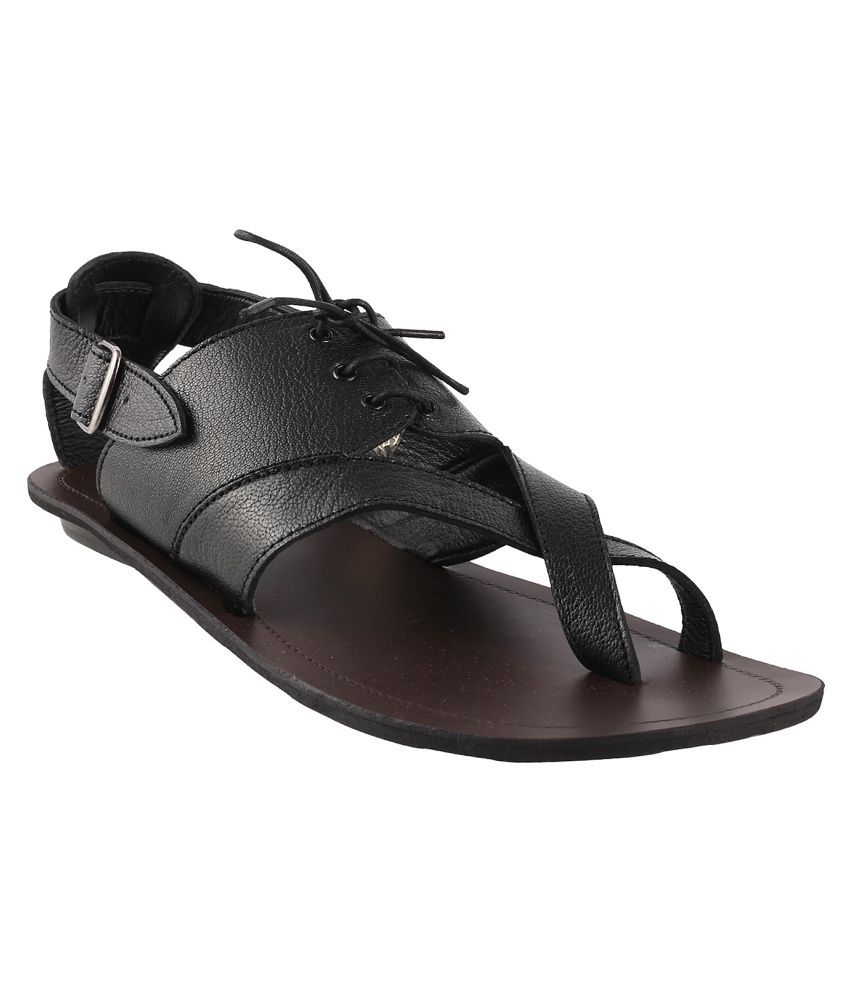Mochi Mochi Men's Leather Sandal BLACK Sandals Price in India- Buy Mochi Mochi Men's Leather 