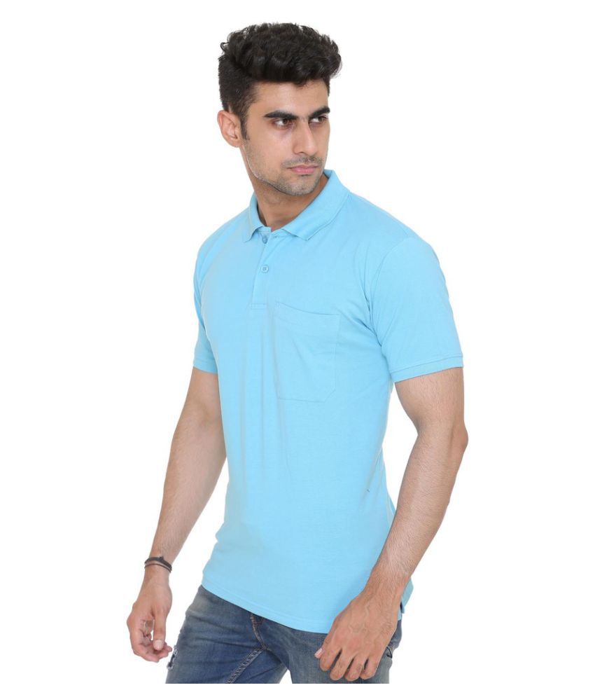 Colors & Blends Blue Regular Fit Polo T Shirt - Buy Colors & Blends ...