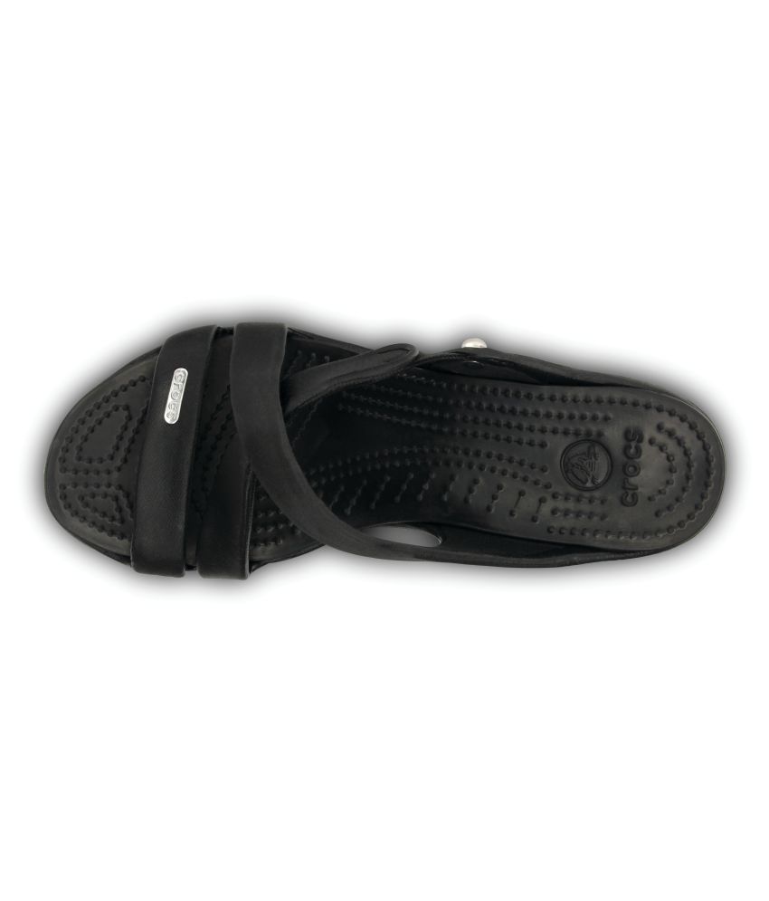 black high heel crocs