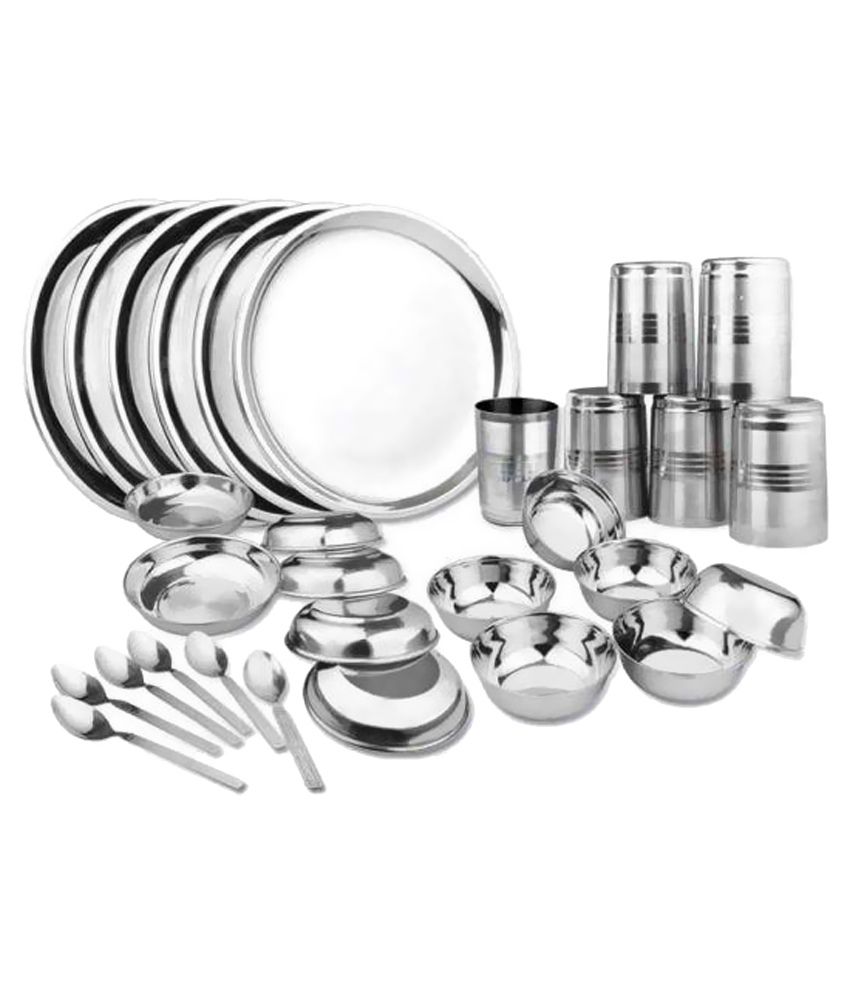 Jindal Stainless Steel Dinner Set 42 Pieces Buy Online at Best Price