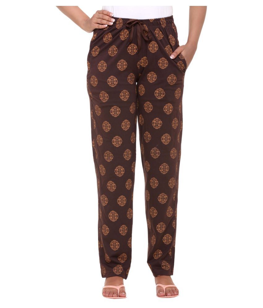 Buy Colors & Blends Brown Cotton Pajamas Online at Best Prices in India - Snapdeal