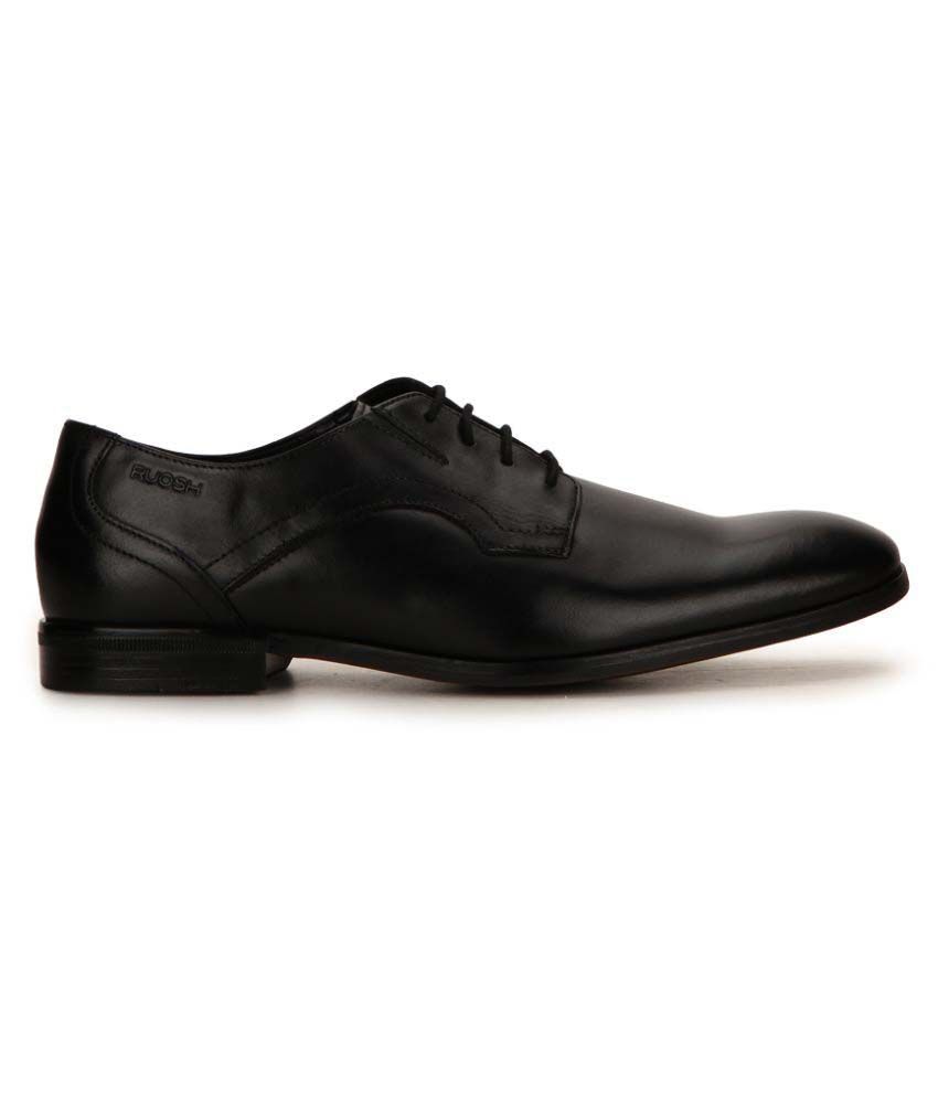 Roush Black Office Genuine Leather Formal Shoes Price in India- Buy ...