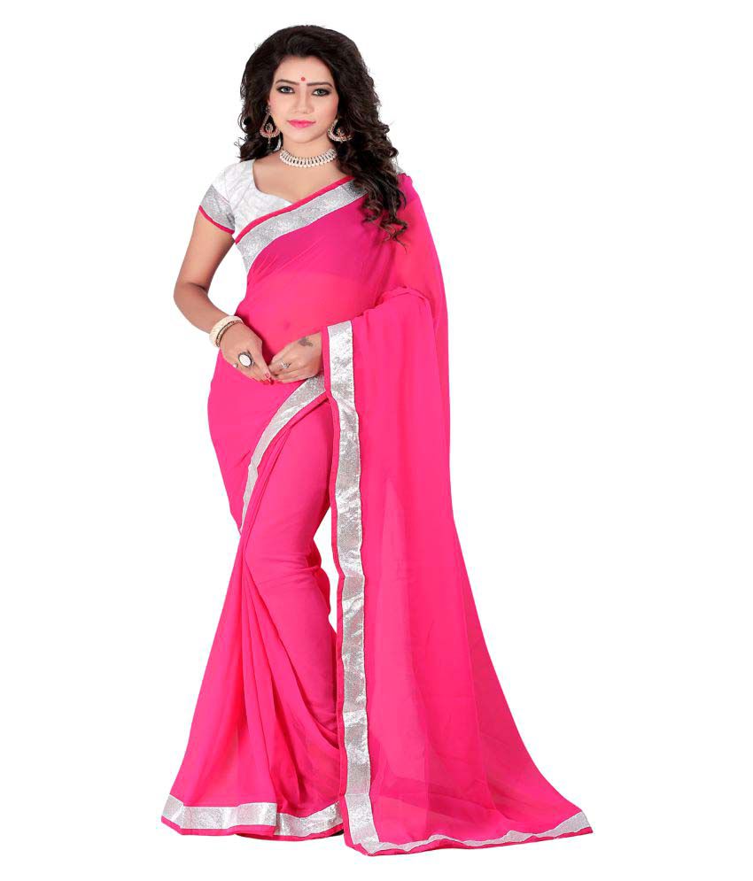 Luga Baby Pink Chiffon Saree - Buy Luga Baby Pink Chiffon Saree Online ...