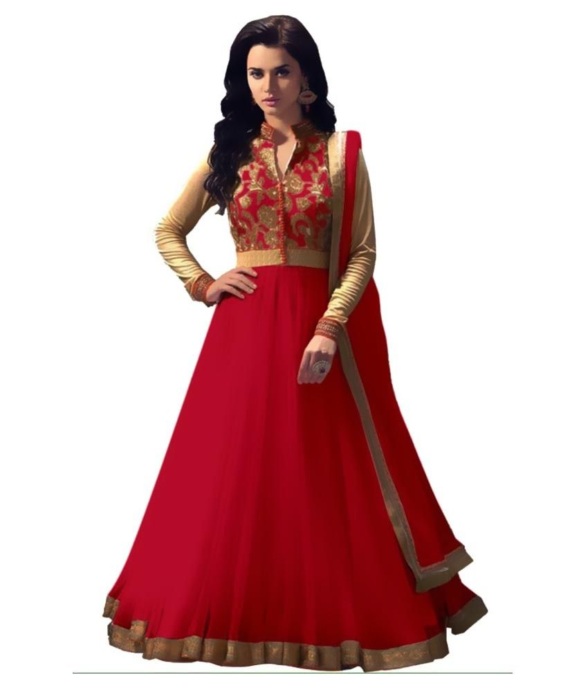 buy red anarkali online