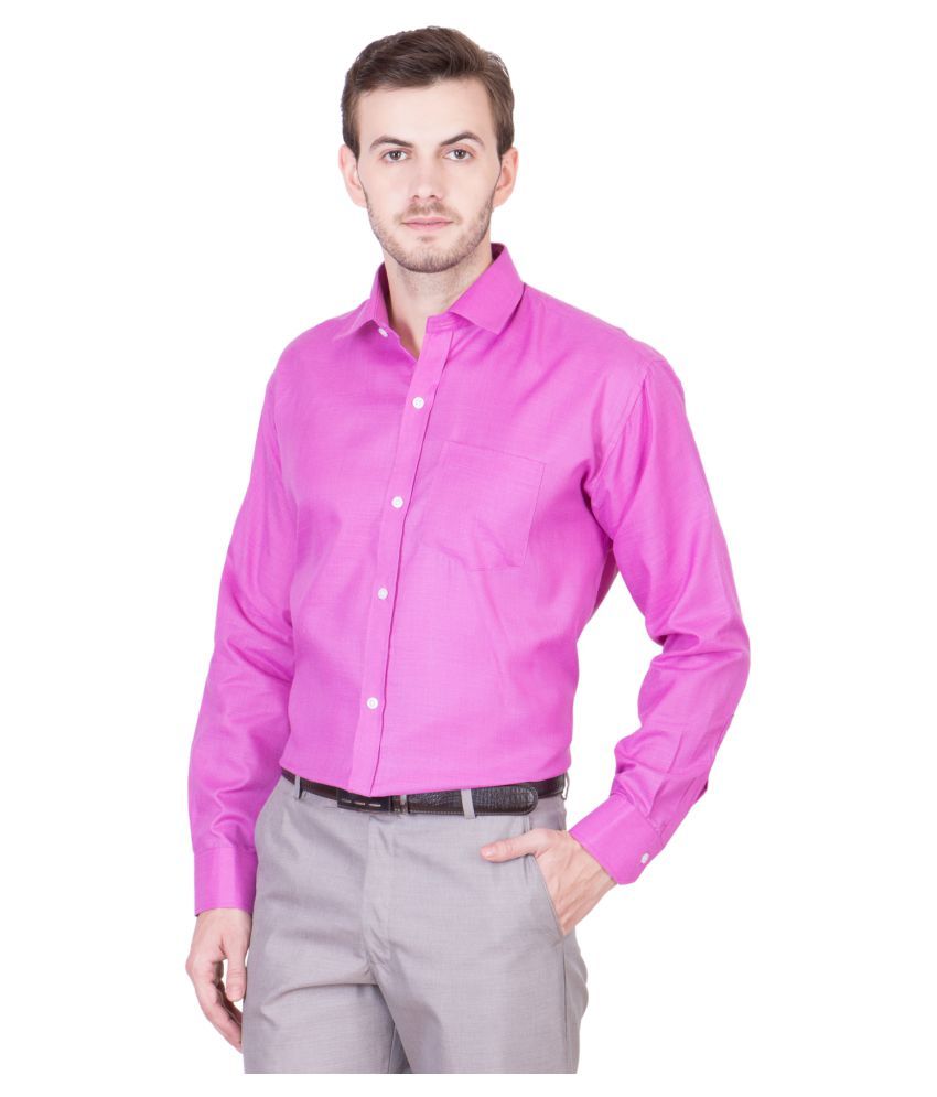 pink formal shirt for men
