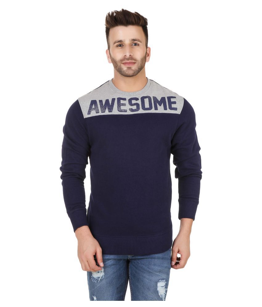 Spunk Navy Round Sweatshirt - Buy Spunk Navy Round Sweatshirt Online at ...