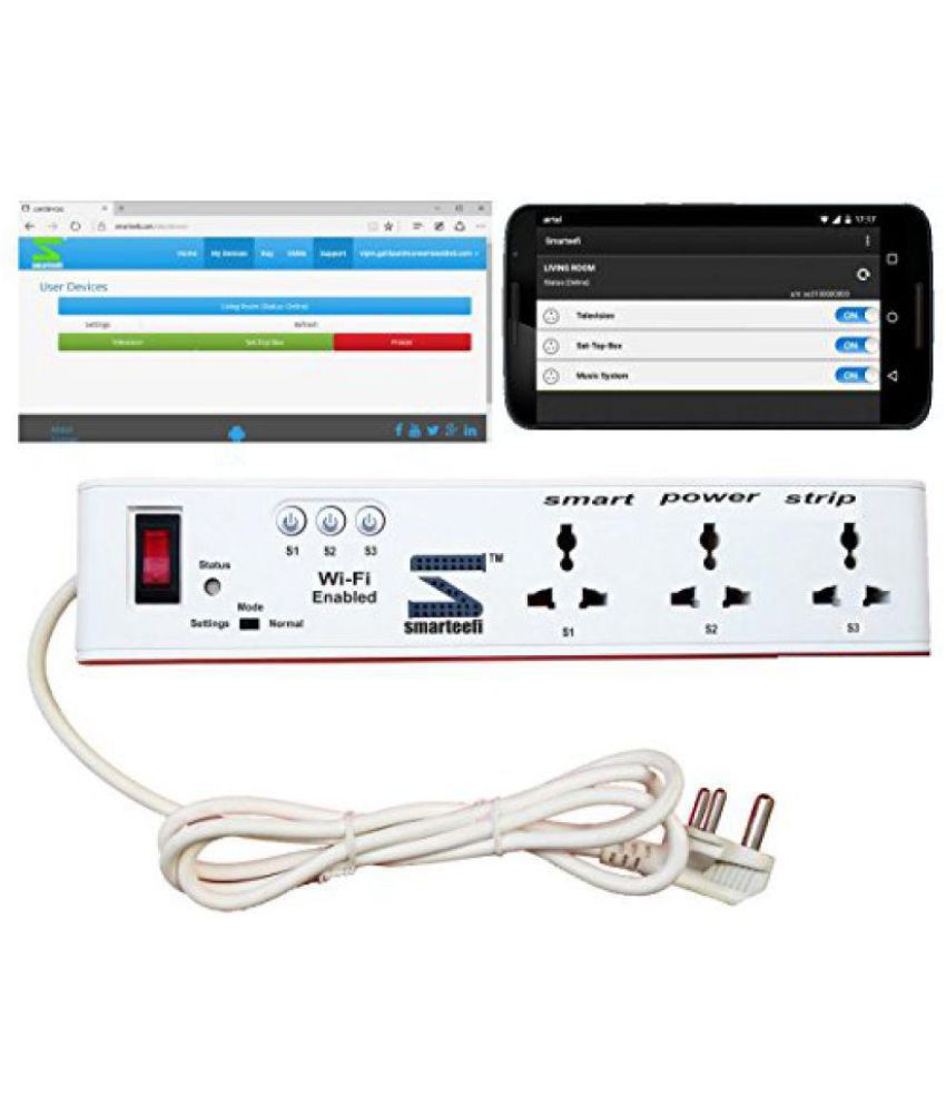 Firefly Home Automation India Wifi Smart Switch: Buy Smarteefi Android WiFi Smart Power Extension Strip