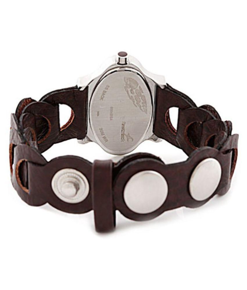 fastrack brown leather watch