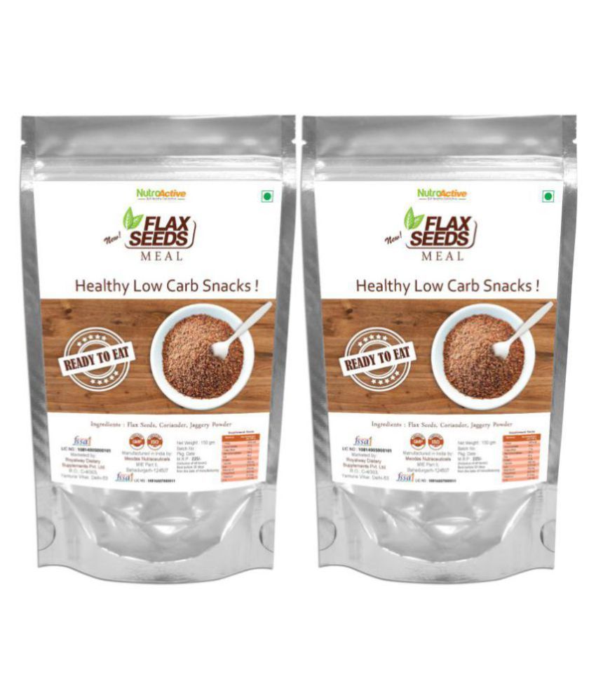 Nutroactive Pack of two Flax Seed Meal, Low Carb Healthy Snacks 150 gm