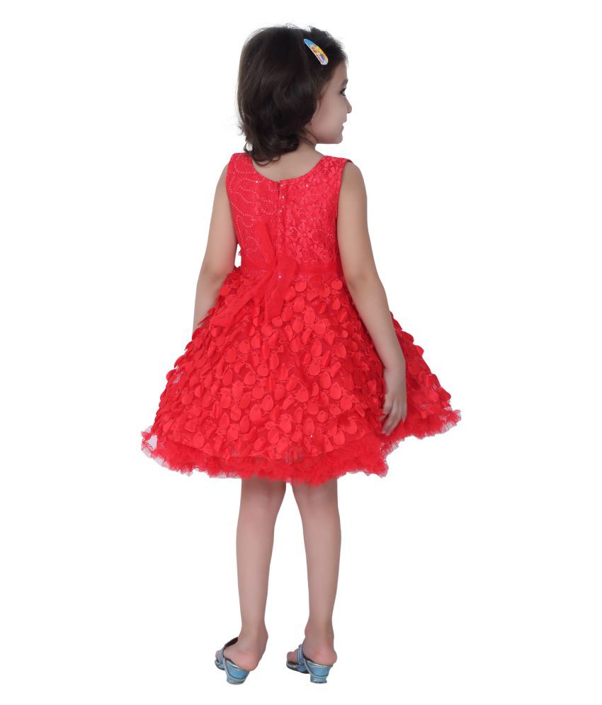 red frill frock