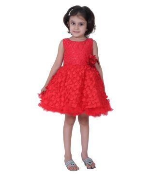 red frill frock