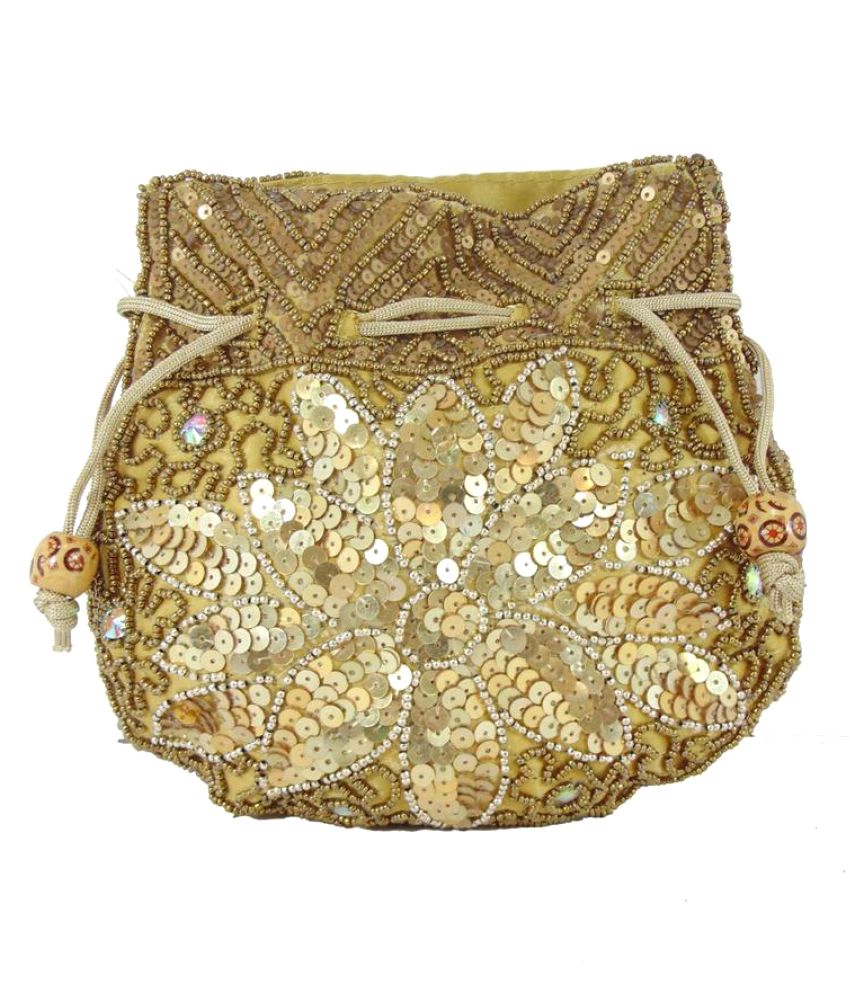 Buy Shree Ganpati Plaza Gold Fabric Potli at Best Prices in India