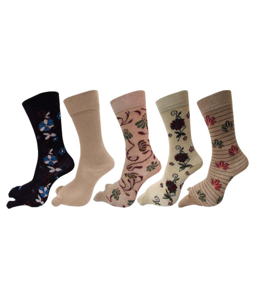     			RC. ROYAL CLASS - Multicolor Spandex Women's Mid Length Socks ( Pack of 5 )
