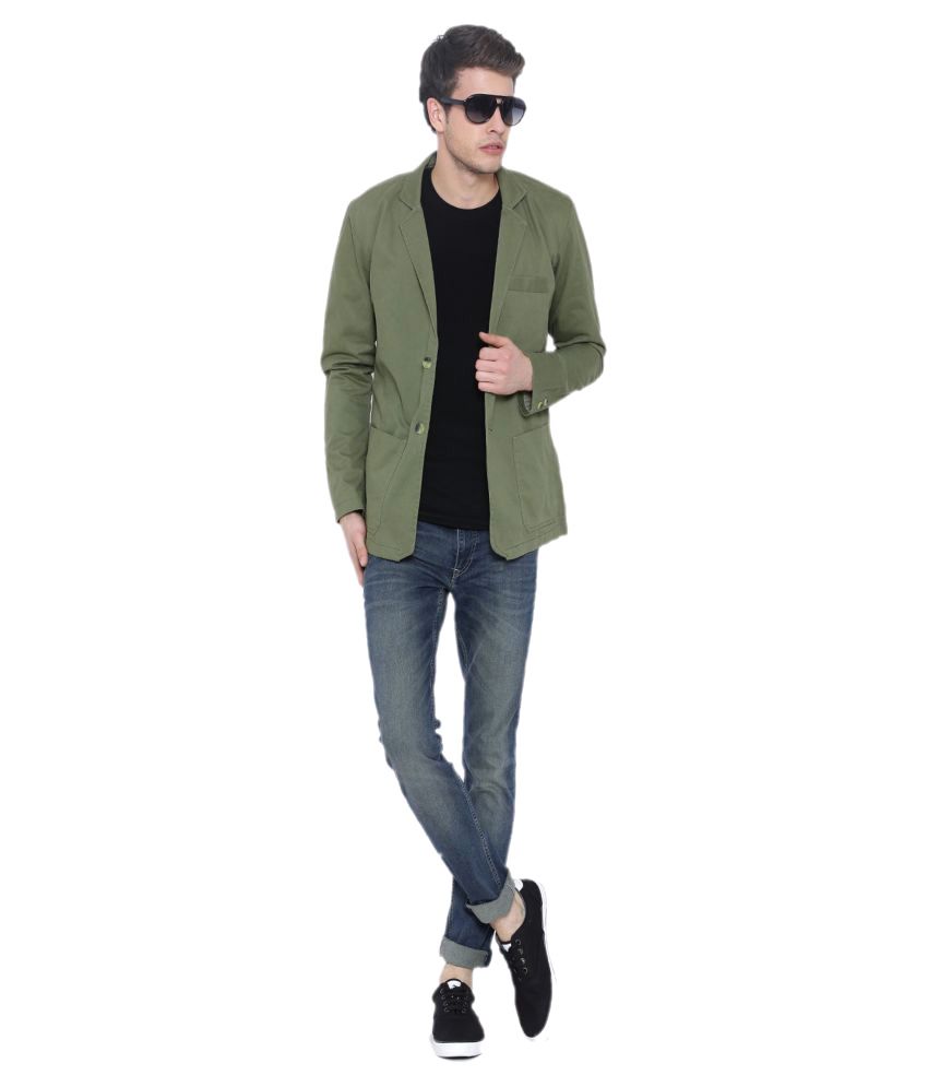 green casual blazer