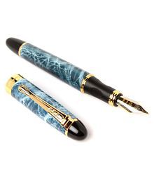 Jinhao X450 White Blue Marble Medium Nib fountain Pens New