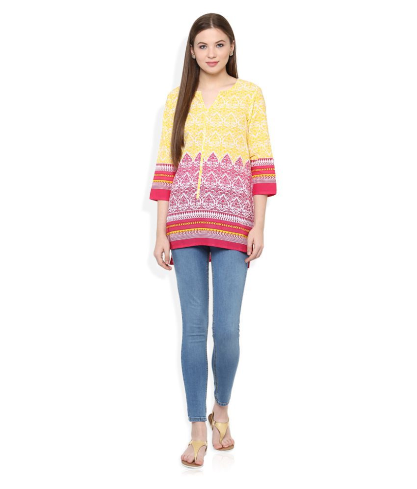 Akkriti By Pantaloons Multicolor Cotton Straight Kurti Buy Akkriti By