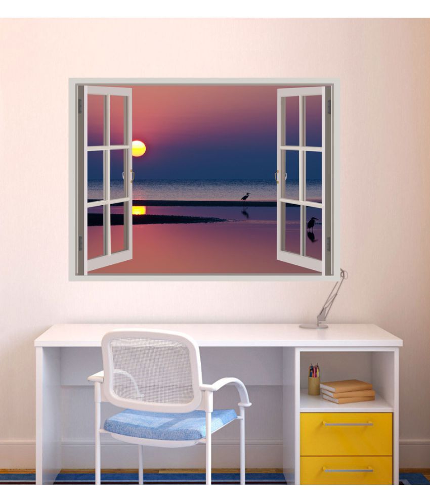     			Decor Villa Evening Crimson Bright Sunset Vinyl Wall Stickers