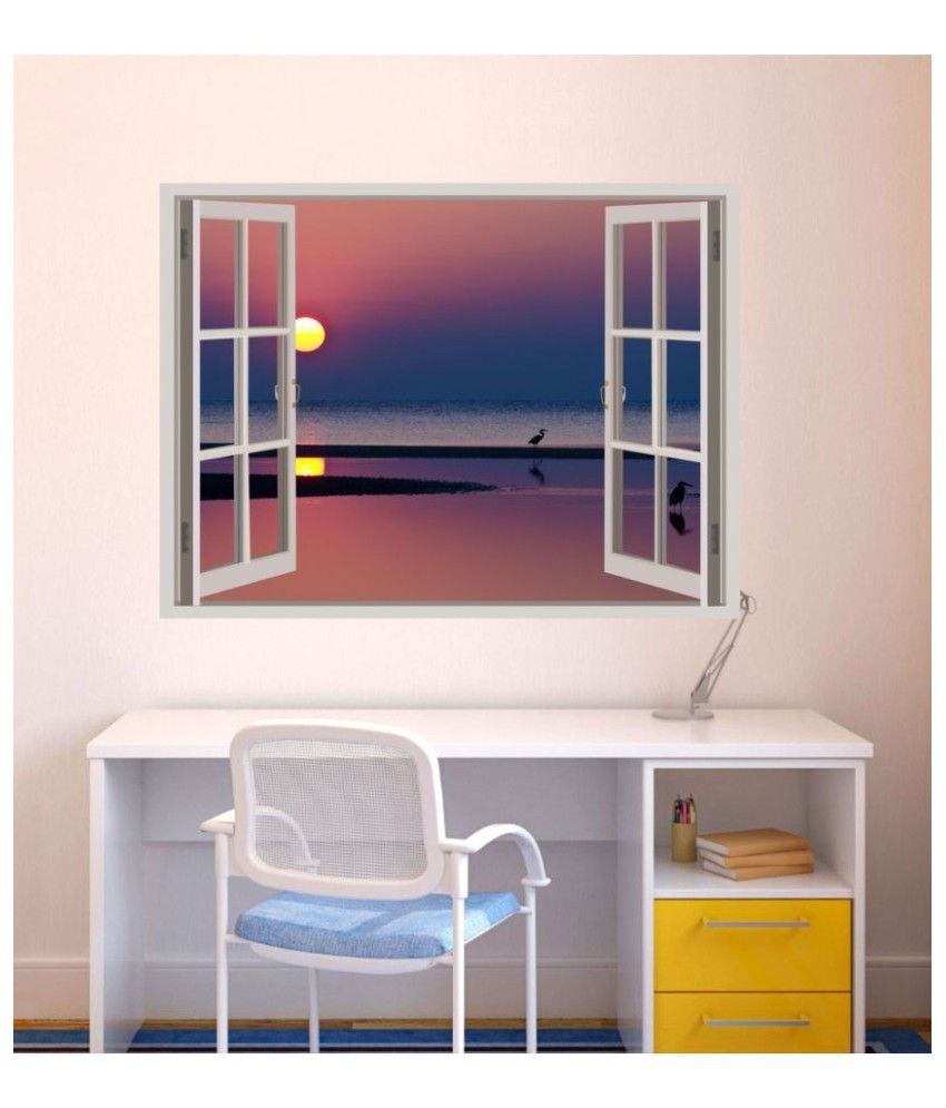     			Decor Villa Evening Crimson Bright Sunset Vinyl Wall Stickers