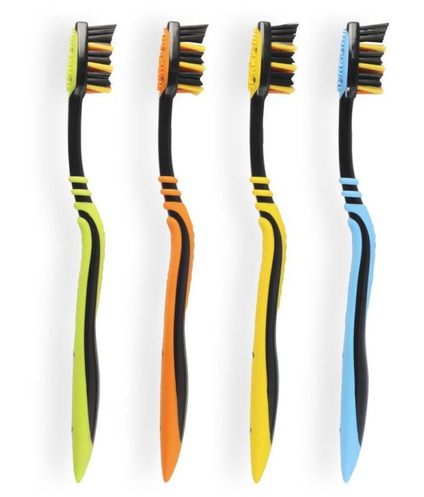 Zig Zag Black Medium Toothbrush Saver Pack 4 Brushes Buy Zig Zag