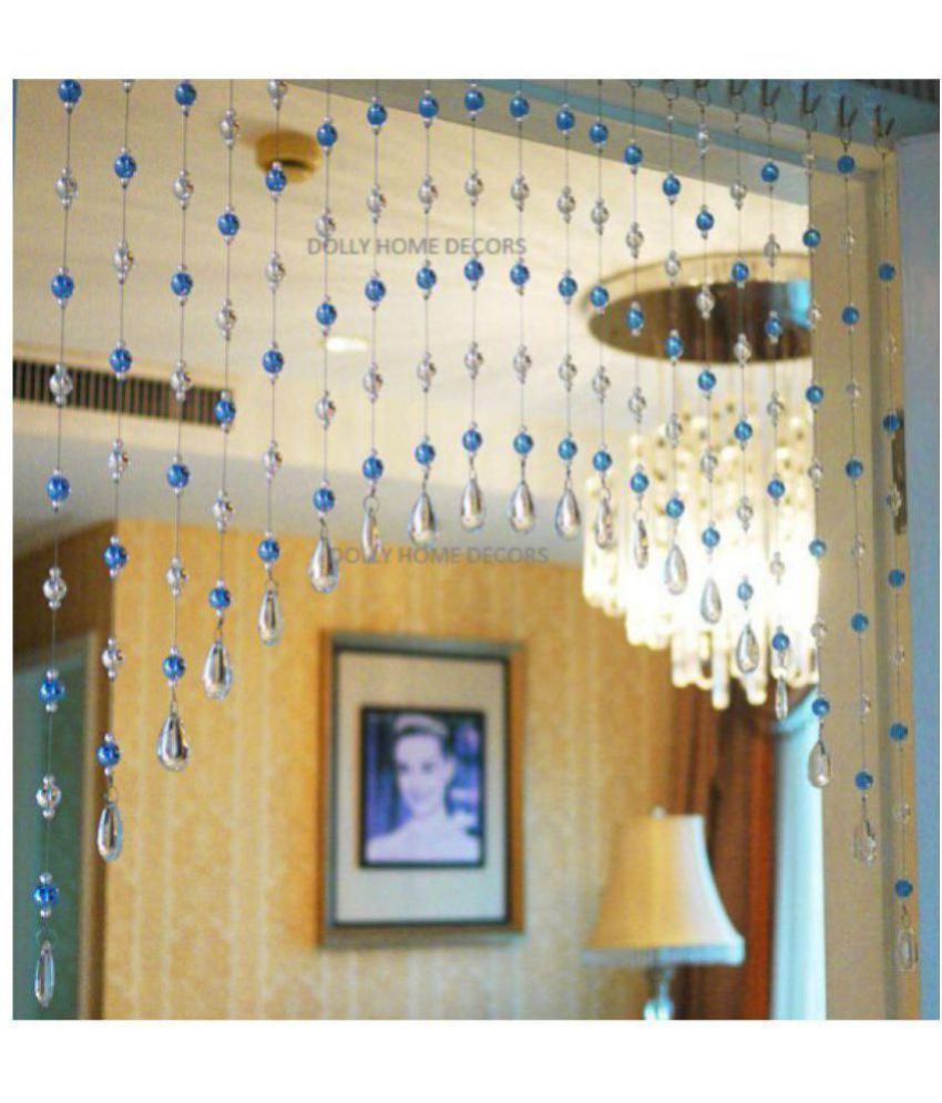 Dolly Home Decors Set Of 20 Door Ring Rod Curtains Blue Dolly Home Decors Set Of 20 Door Ring Rod Curtains Blue