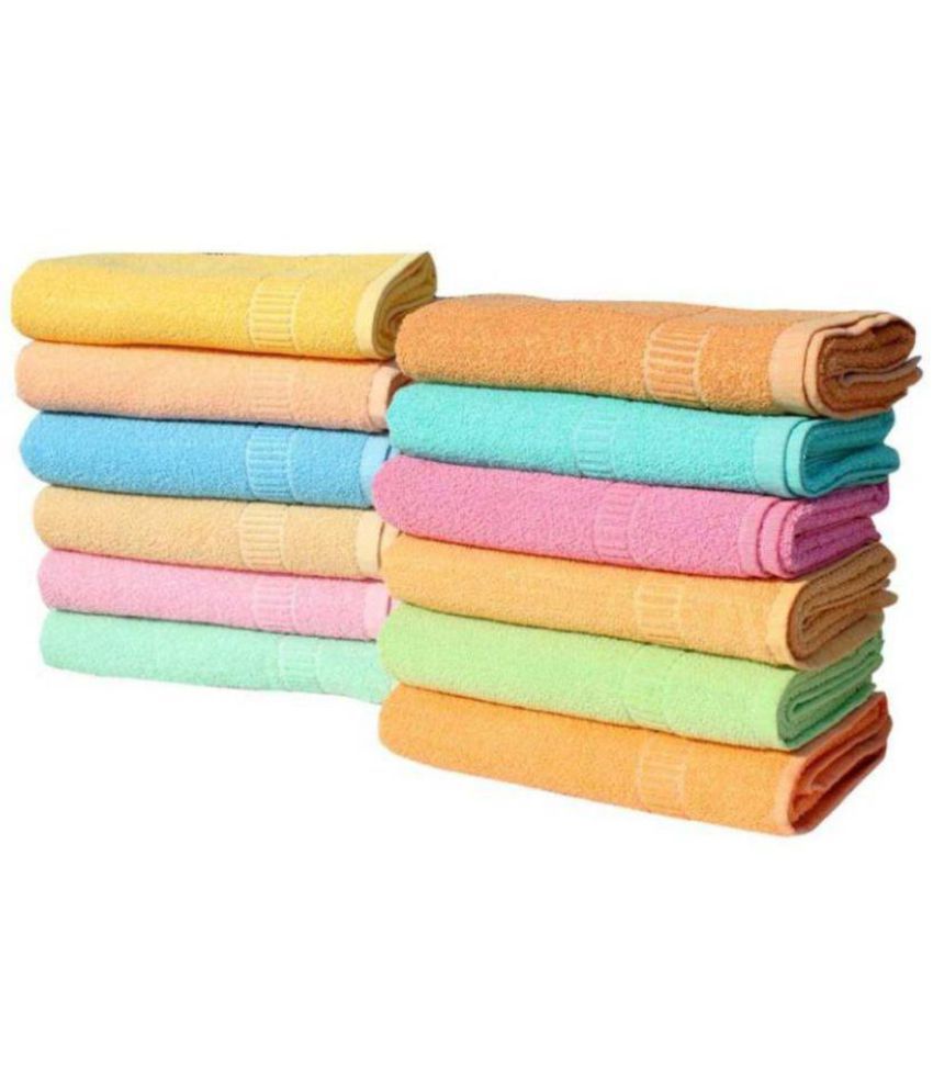     			XY Decor Set of 12 Hand Towels (Multi Colour)