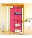 PINDIA Fancy and Foldable pink Non Woven 4 Layer Hanging Storage Wardrobe Almirah Closet Organisers available at SnapDeal for Rs.229