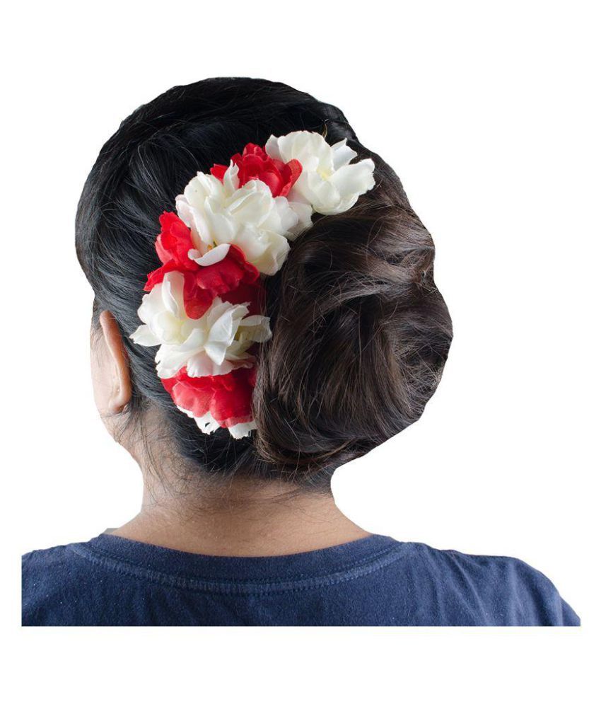 Majik Artificial Hair Gajra (Veni) (Red-White): Buy Majik Artificial Hair  Gajra (Veni) (Red-White) at Best Prices in India - Snapdeal
