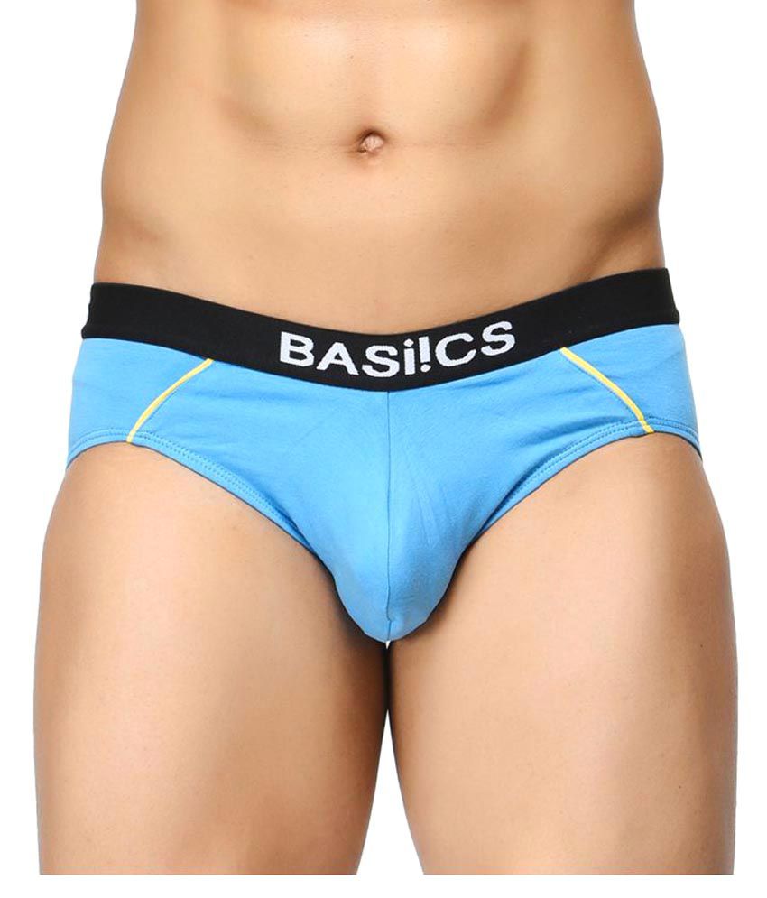     			BASIICS By La Intimo - Blue Cotton Blend Men's Briefs ( Pack of 1 )