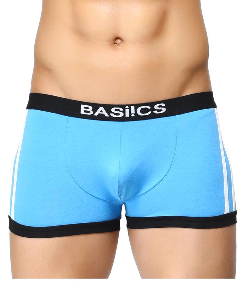     			BASIICS By La Intimo Pack of 1 Cotton Trunks For Men's ( Blue )