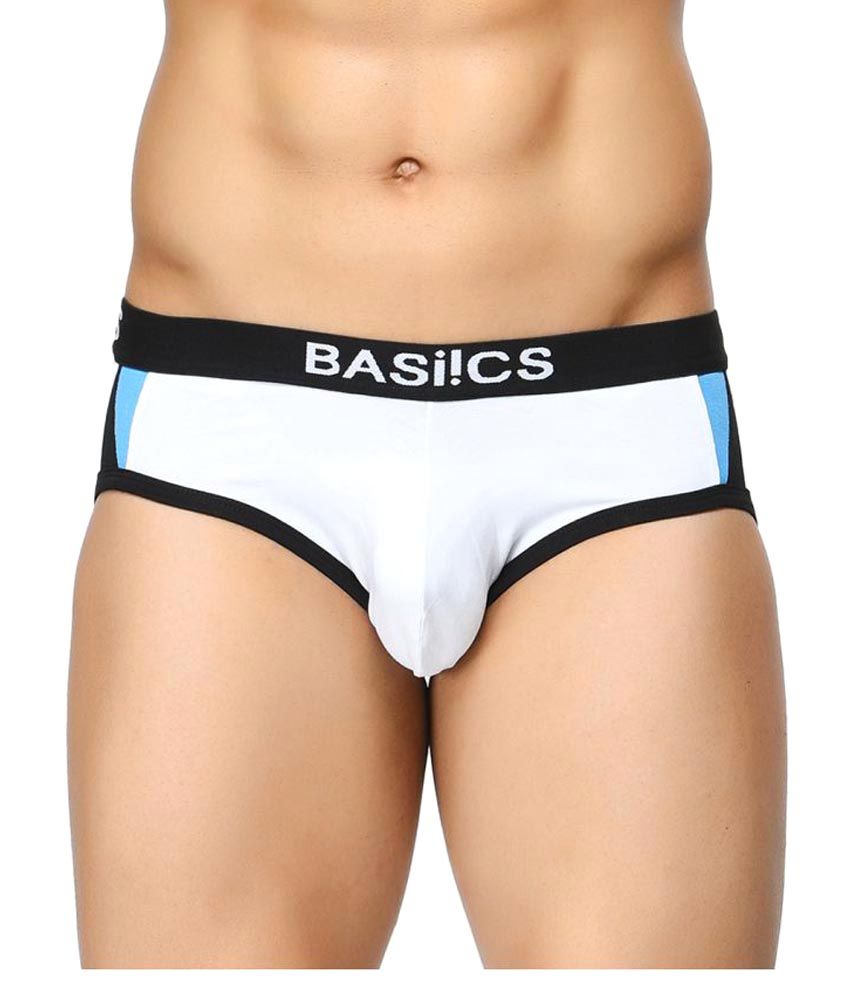     			BASIICS By La Intimo Pack of 1 Cotton Briefs For Men's ( White )