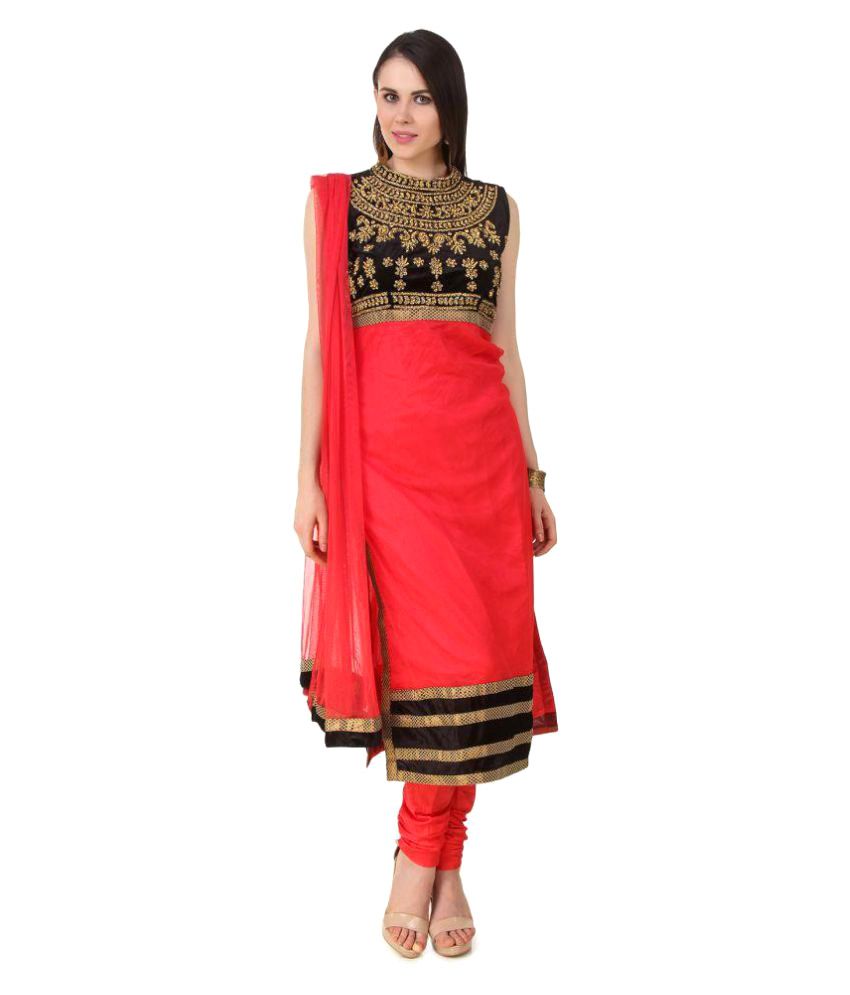     			Fasense Net Kurti With Churidar - Stitched Suit