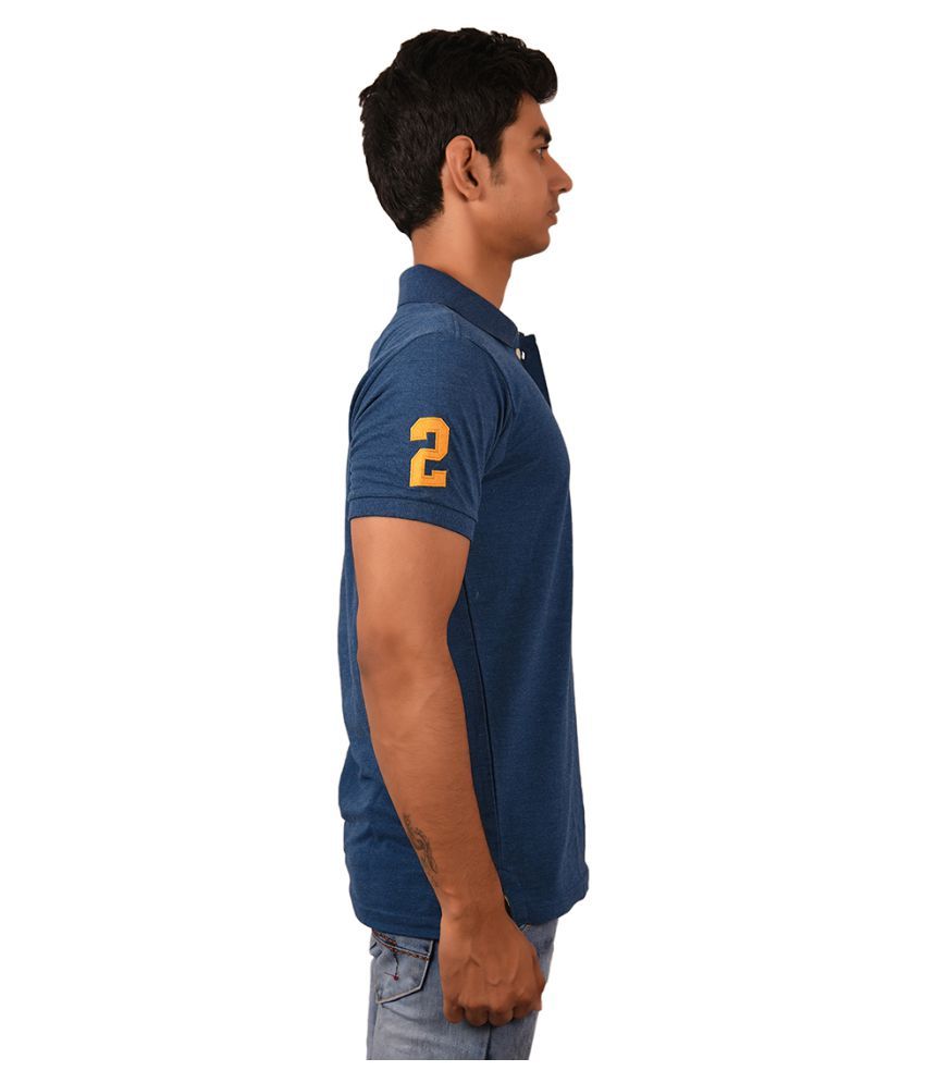 John Berg Blue Regular Fit Polo T Shirt - Buy John Berg Blue Regular ...