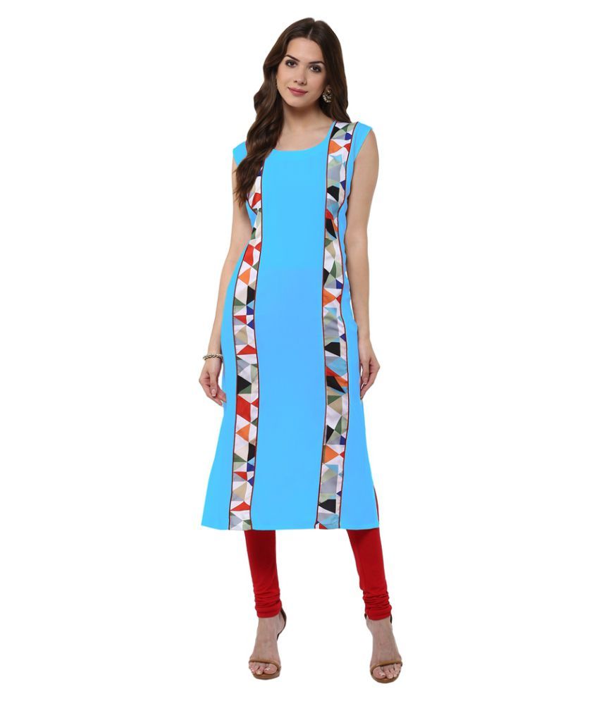 sky blue silk kurti