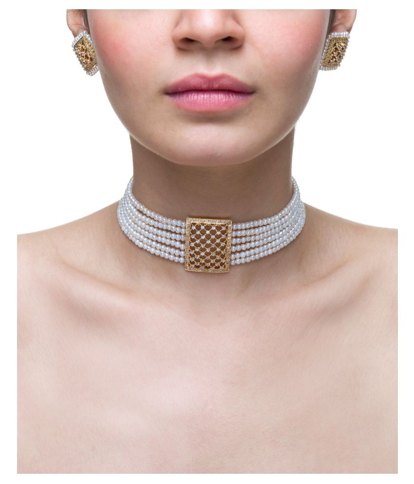 Chandrani Pearls White Necklaces Set 