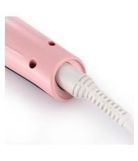 Nucleair HQT-906 LCD Temperature With Ceramic Brush Hair Straightener ( Pink )