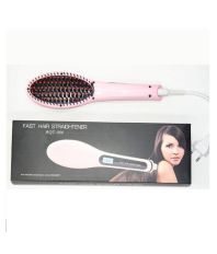Nucleair HQT-906 LCD Temperature With Ceramic Brush Hair Straightener ( Pink )